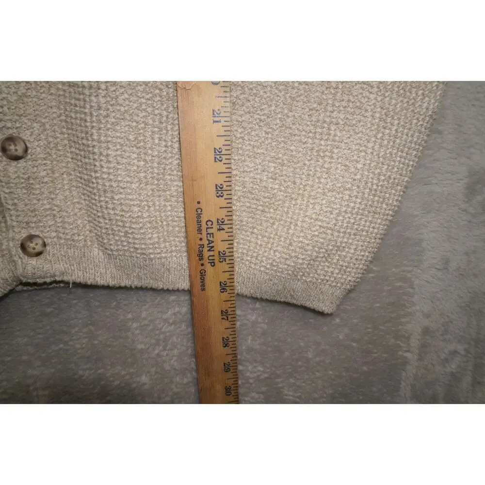 Eddie Bauer USA Made 100% Cotton Knit Sweater Vest Men’s XL Beige Vintage